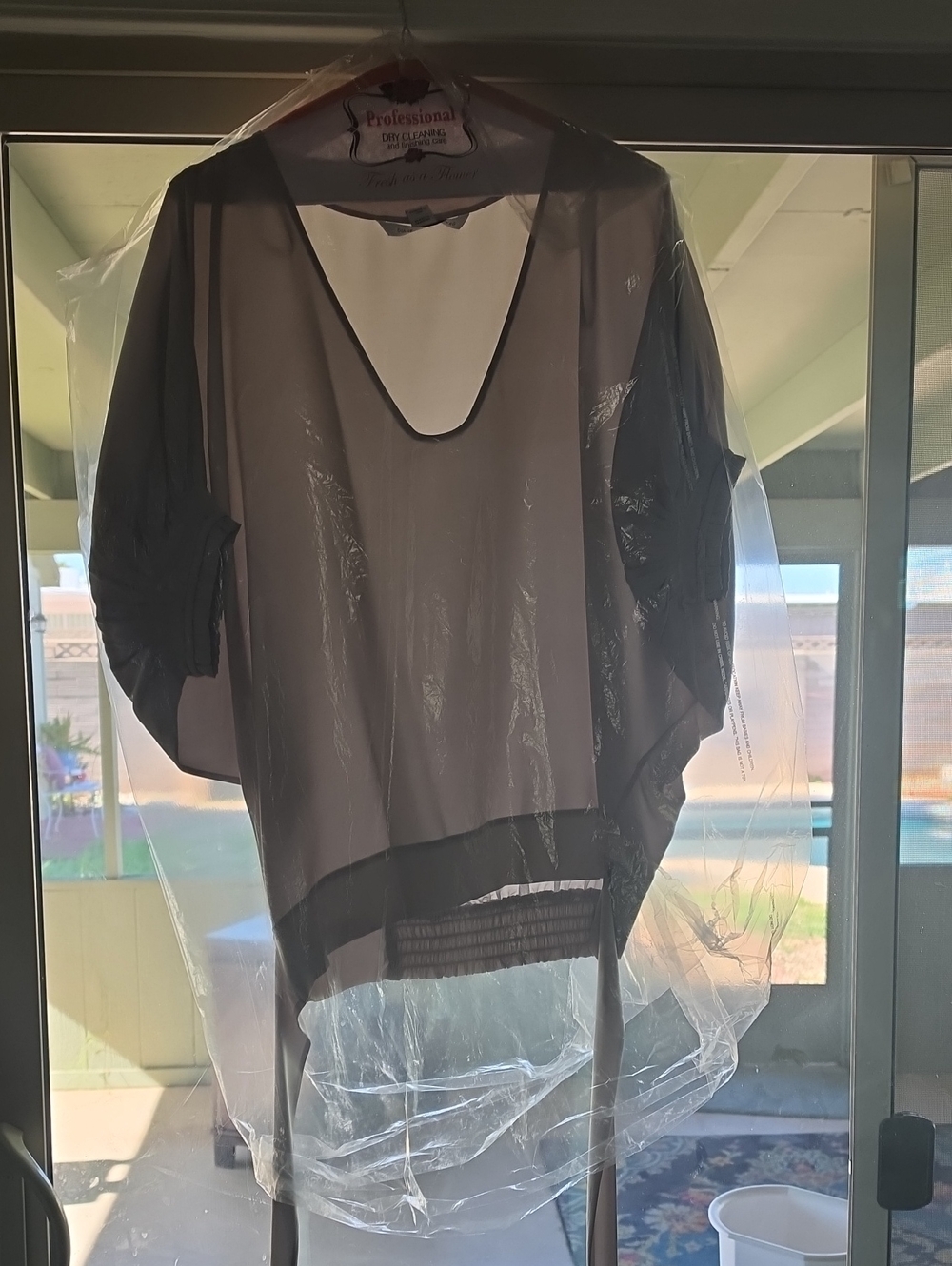 Diane Von Furstenberg Sheer Light Gray Dolman Blouse